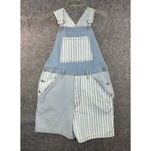 Vintage California Concepts Romper Overall Shorts Denim Patchwork Y2K Size M